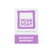 yogh natural yoghurt soap with invigorating rosemary on white background