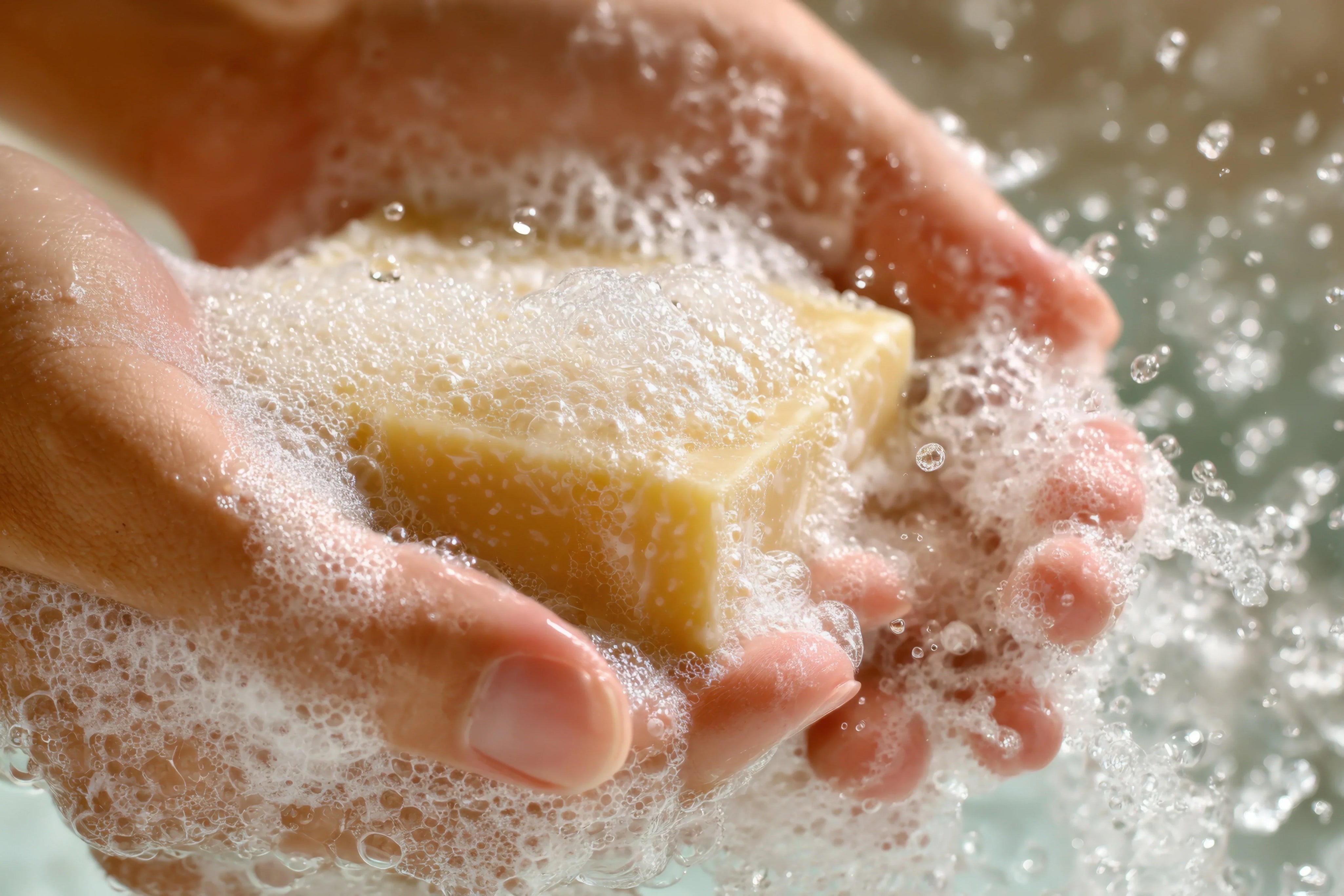 hands soap lather