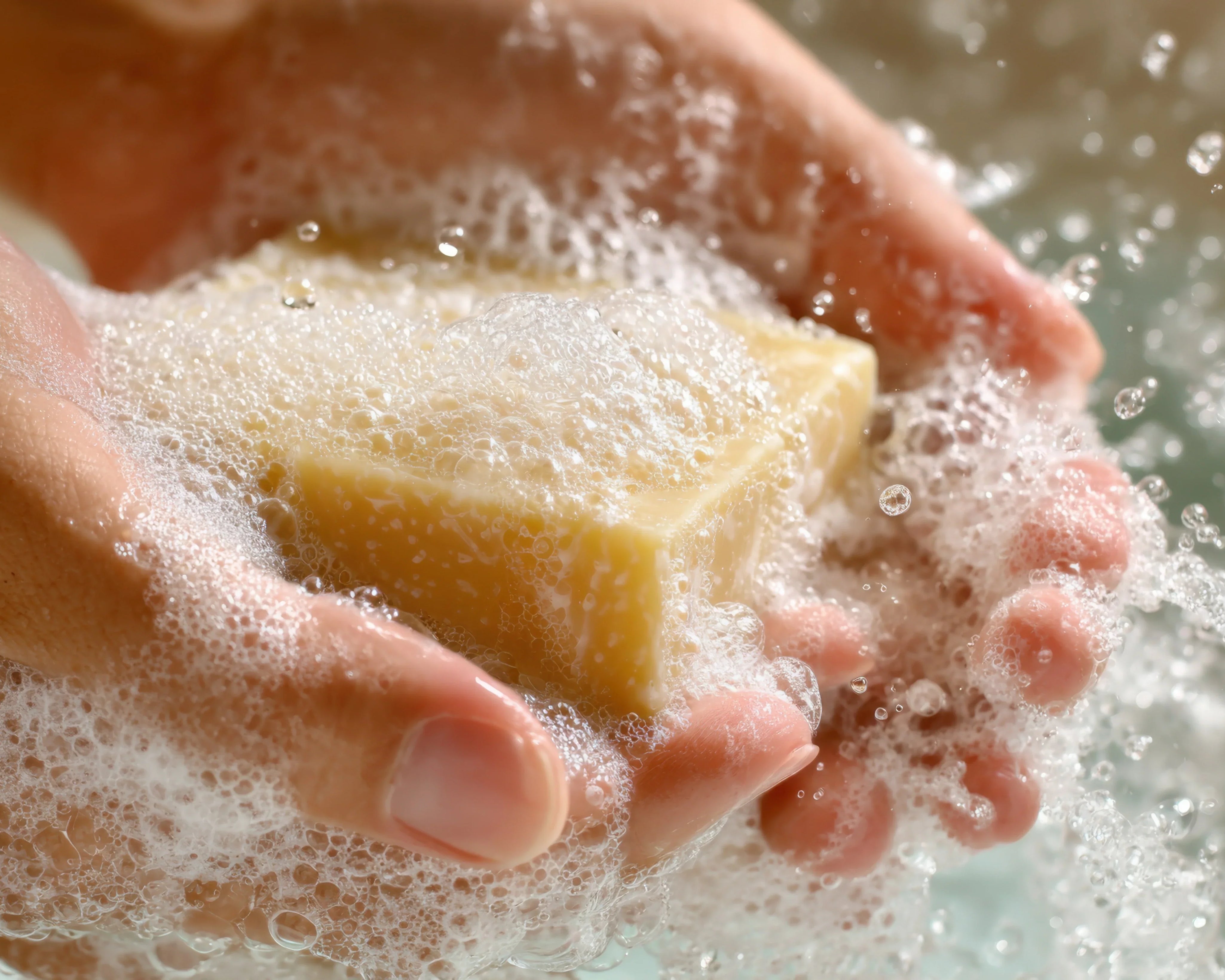 hands soap lather