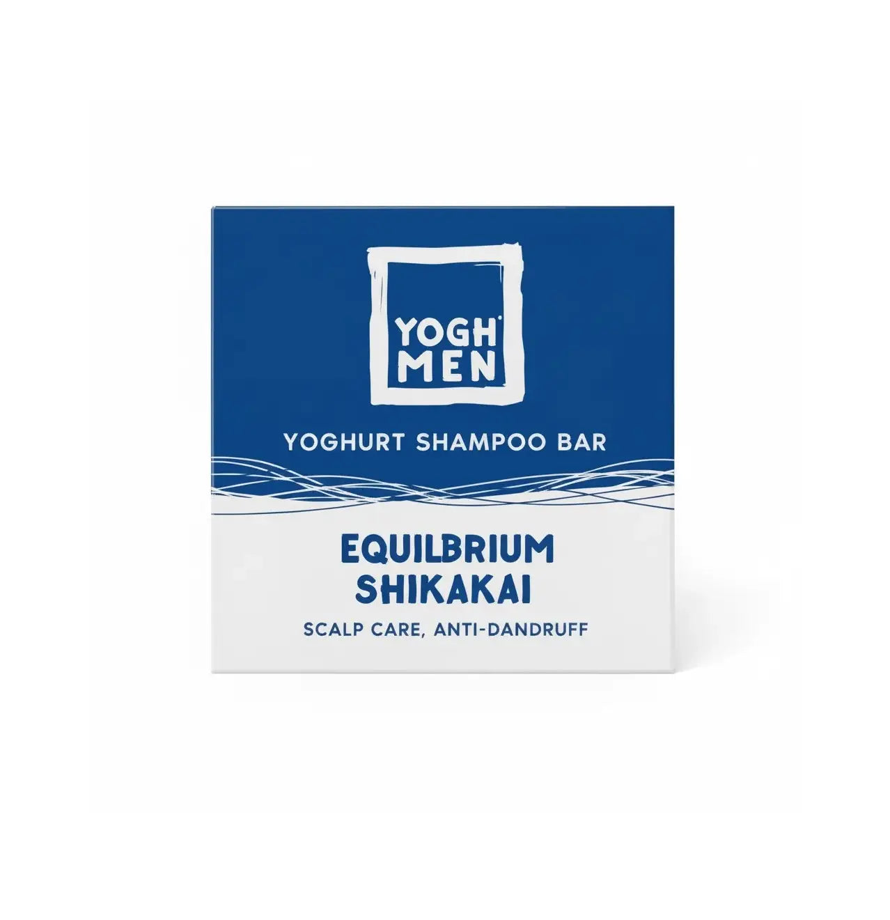 YOGHMEN shampoo bar with shikakai packaging on a white background