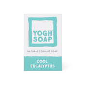 yogh natural yoghurt soap with cool eucalyptus on white background