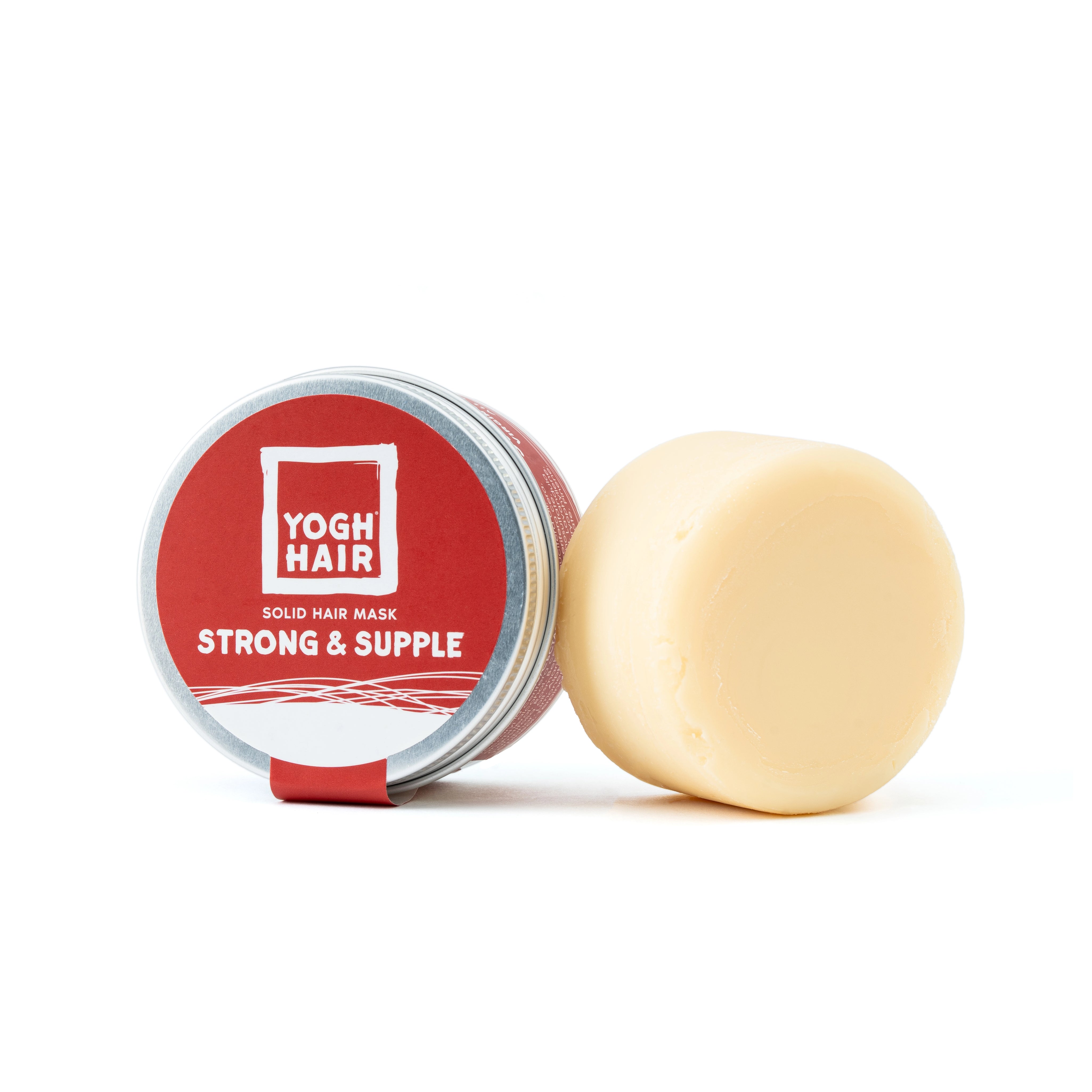 yoghhair strong and supple hair mask on white background 